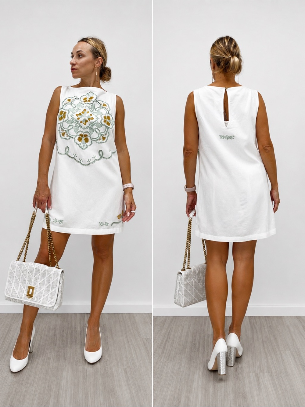 Free People Electric Garden Mini Dress Ivory Combo Embroidery Size M S